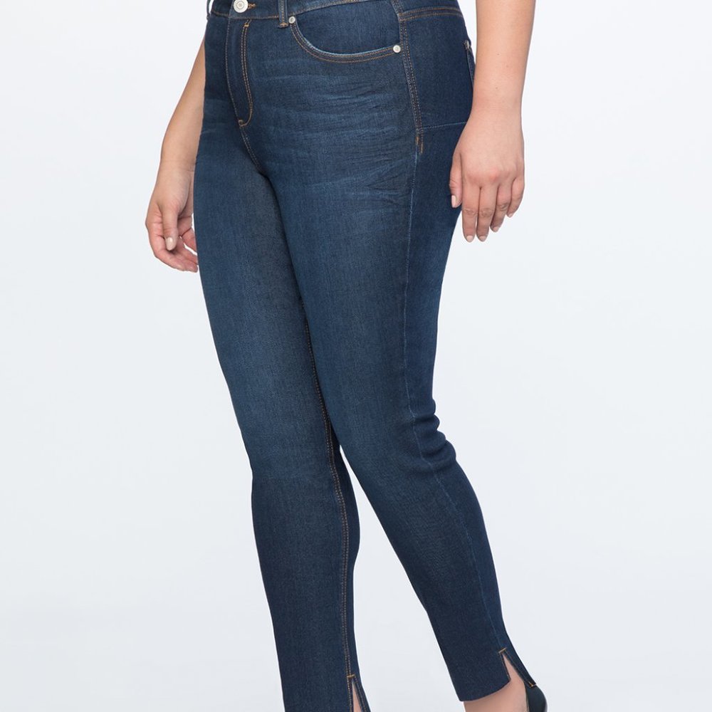 Eloquii Peach Lift Step-Hem Skinny Jean